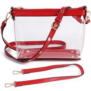 8987 3-IN-1 Clear Zipper Crossbody Bag Transparent Purse Clutch